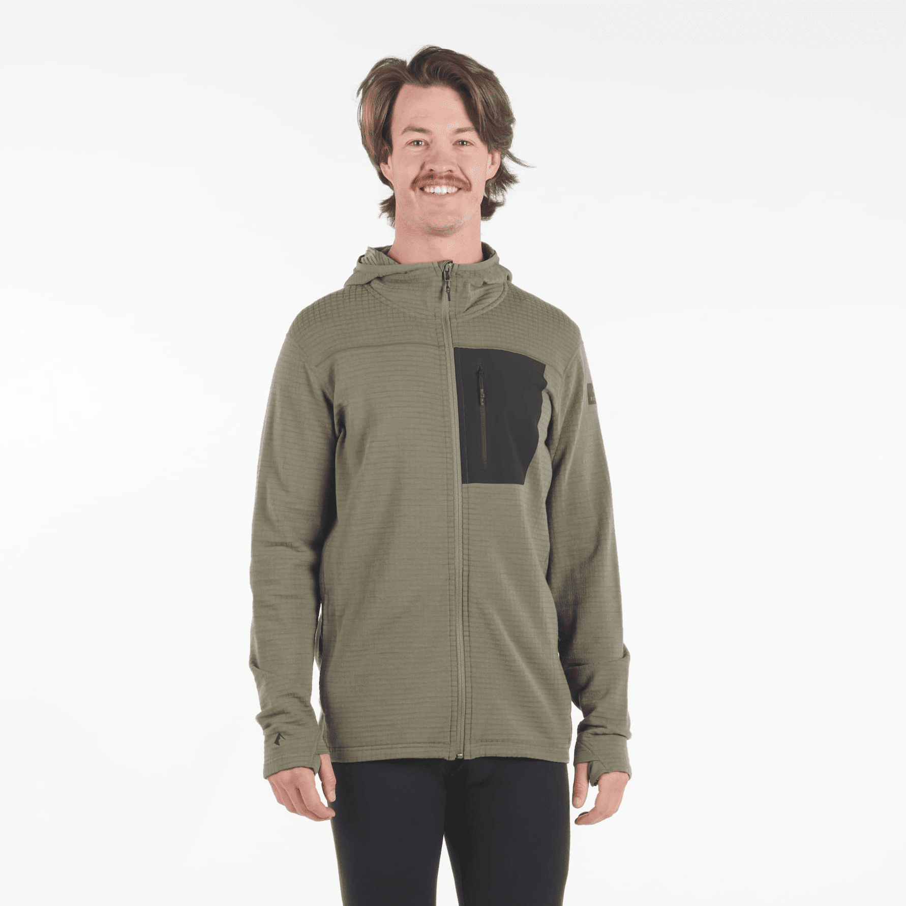 mens cloudripper merino grid fleece full zip jacket 2