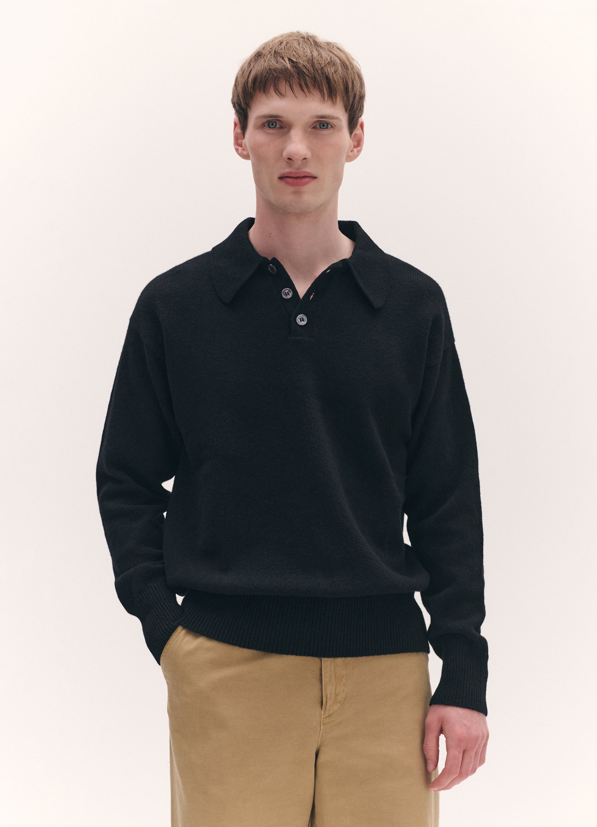 mens edith polo shirt in black 1