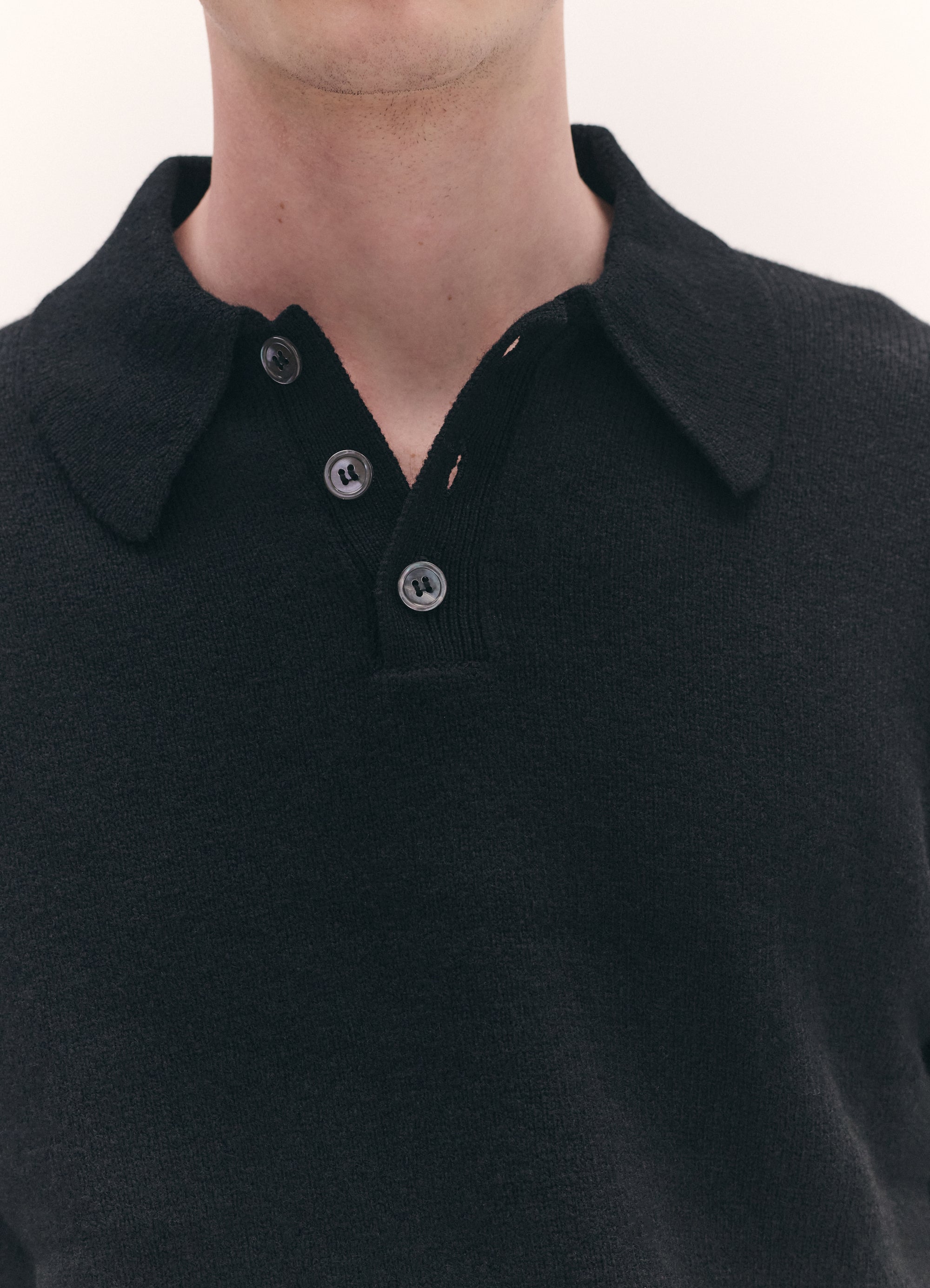 mens edith polo shirt in black 2