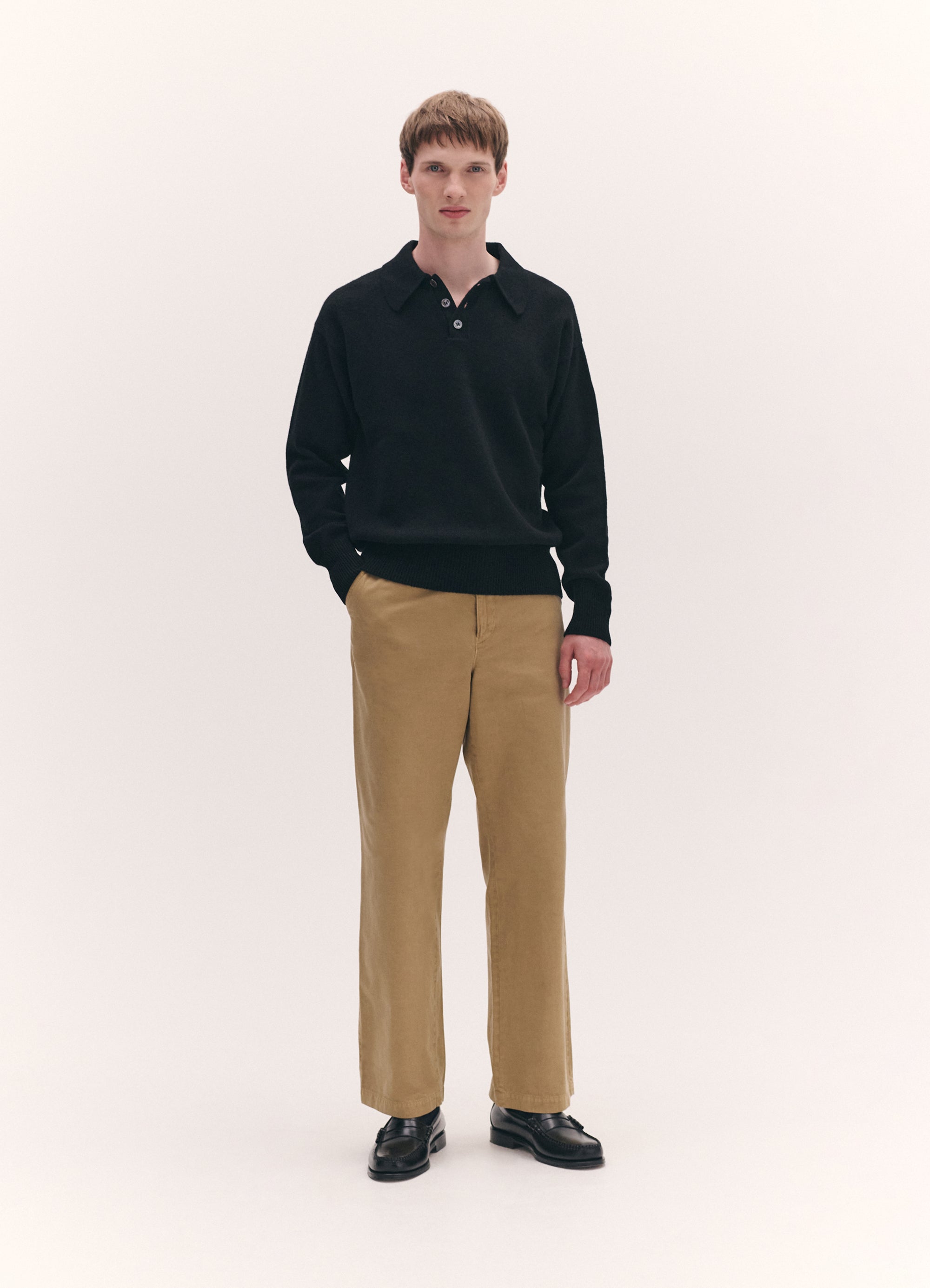 mens edith polo shirt in black 3