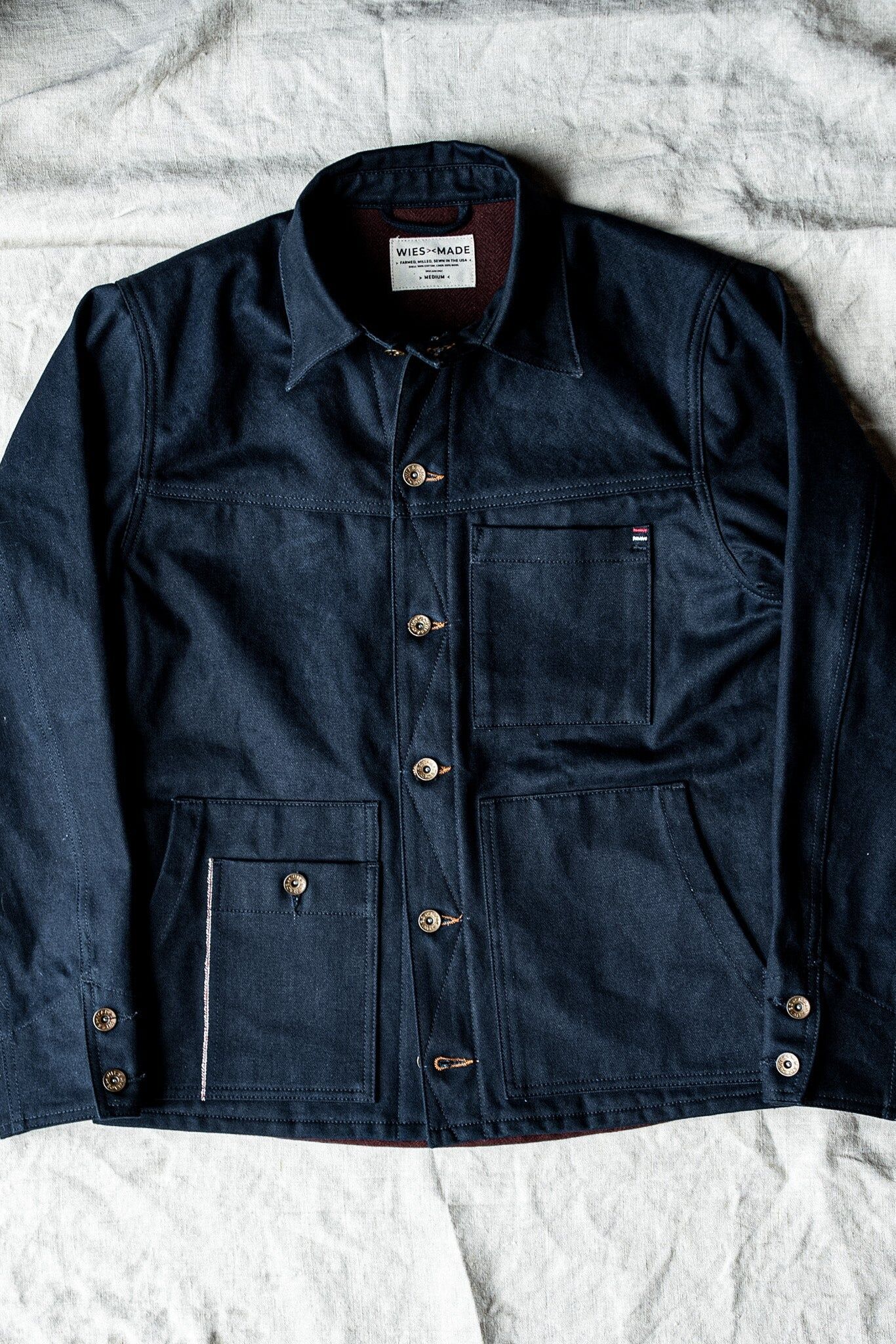 mens nico chore coat selvedge navy 2