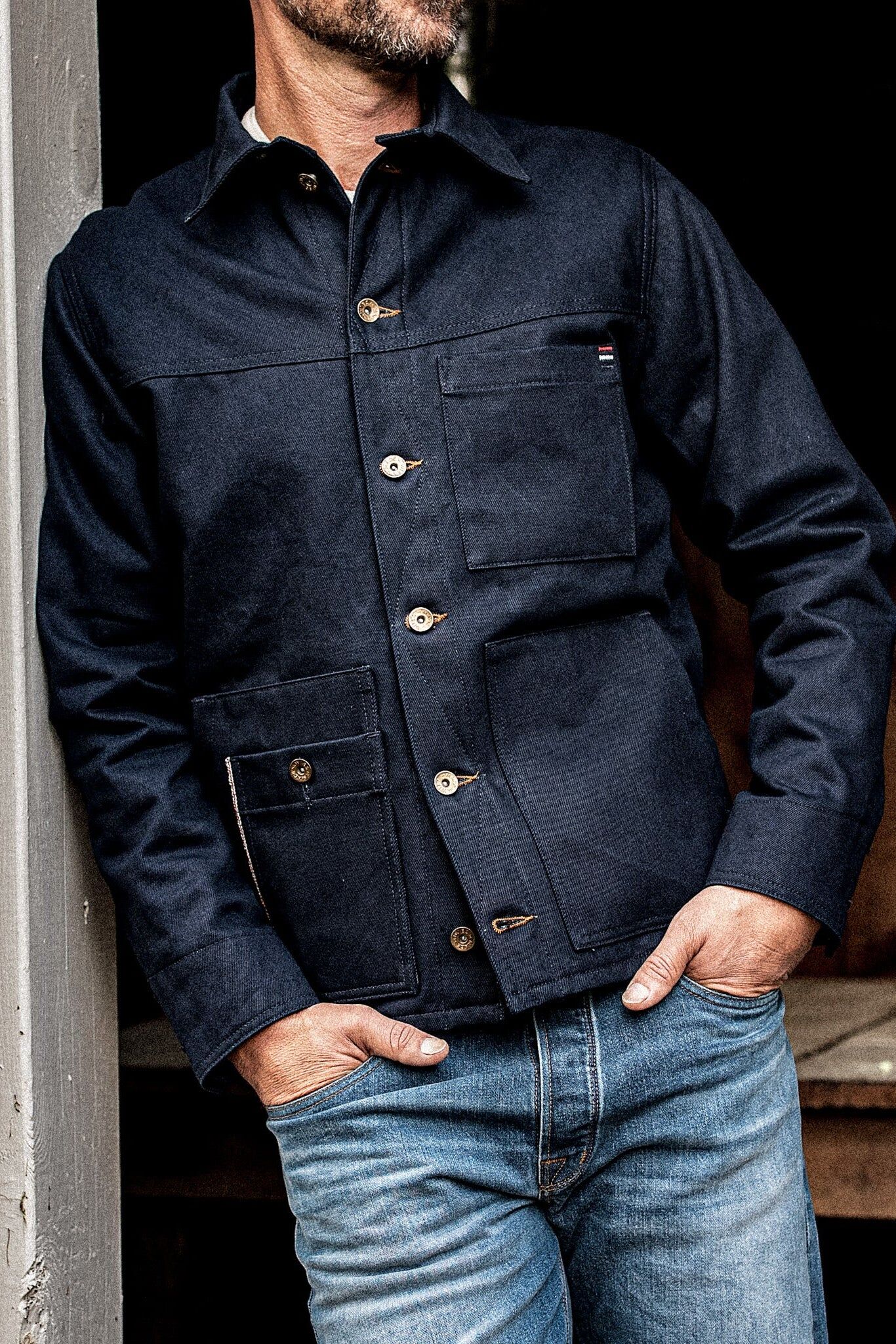 mens nico chore coat selvedge navy 3