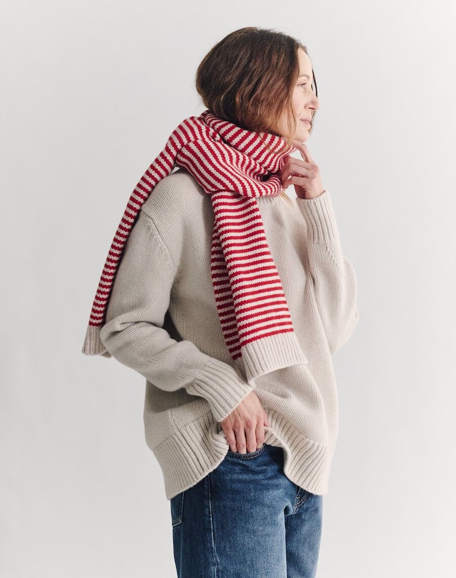 the winter weekend scarf lait carmine 2
