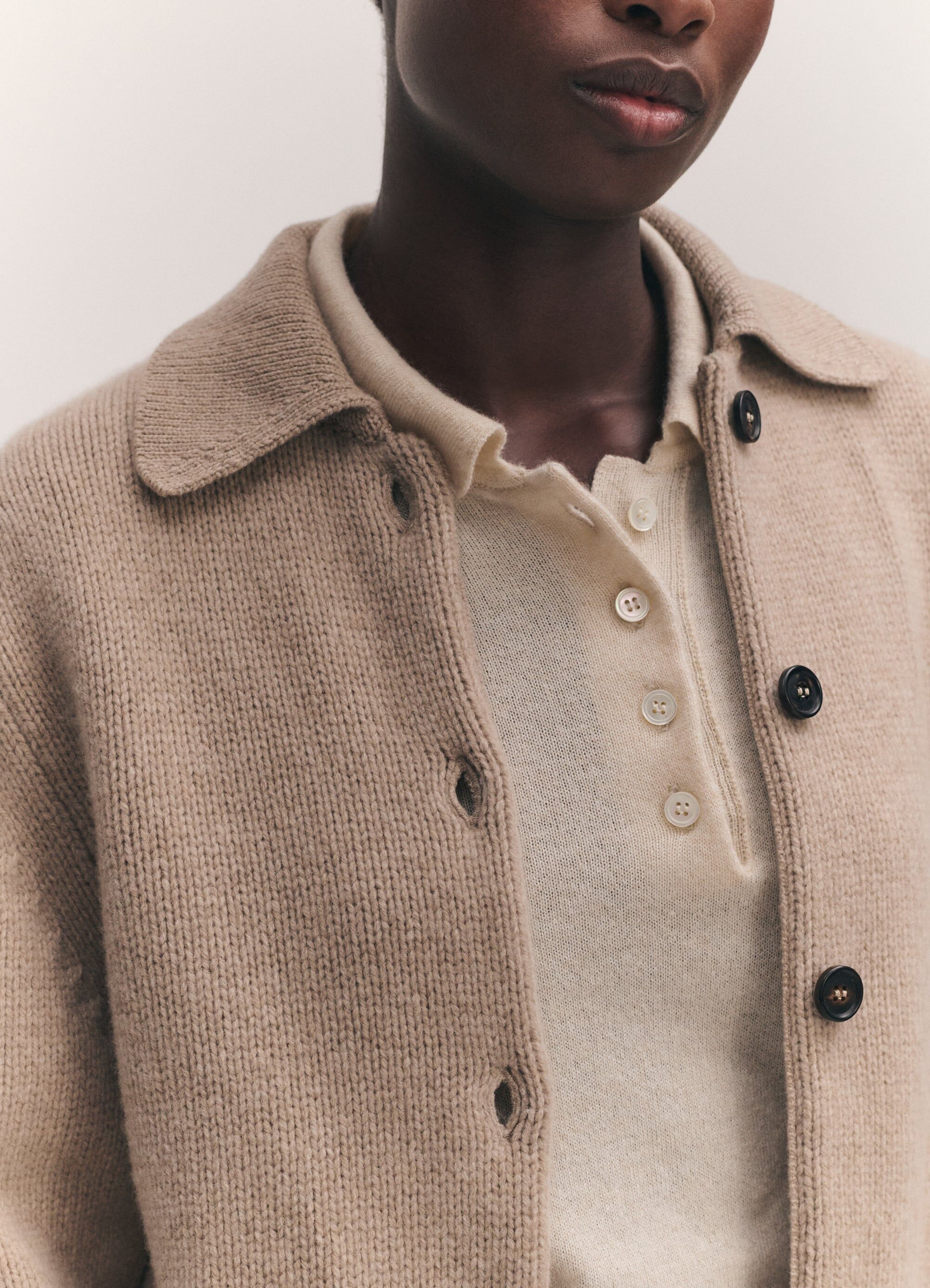 winny collared jacket in dark natural 2