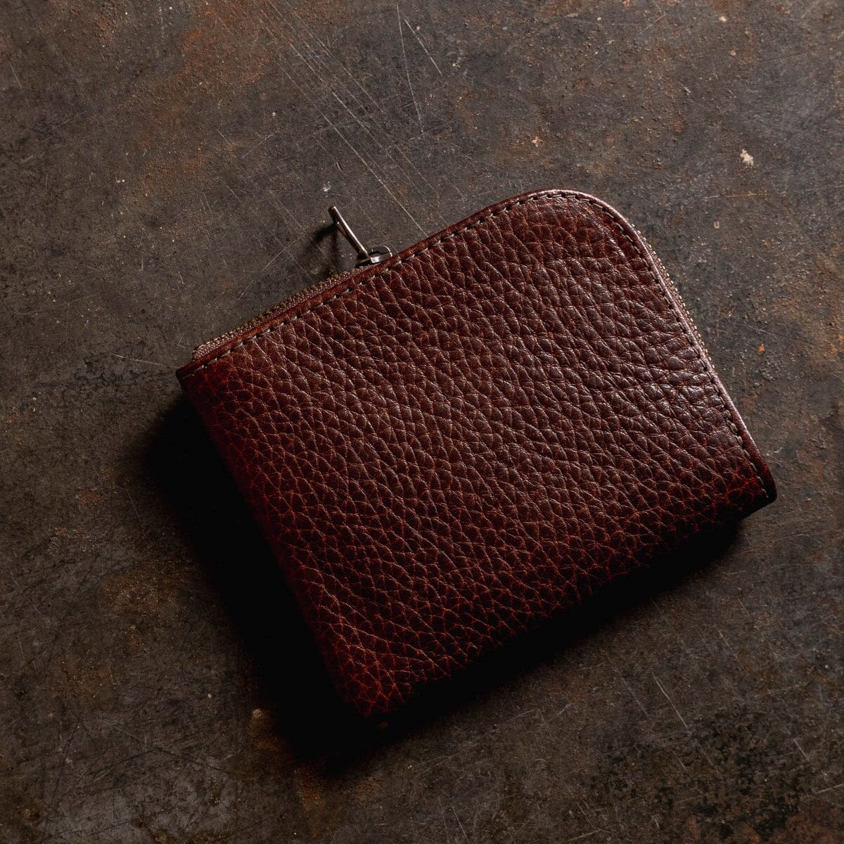 zip wallet walnut leather 3